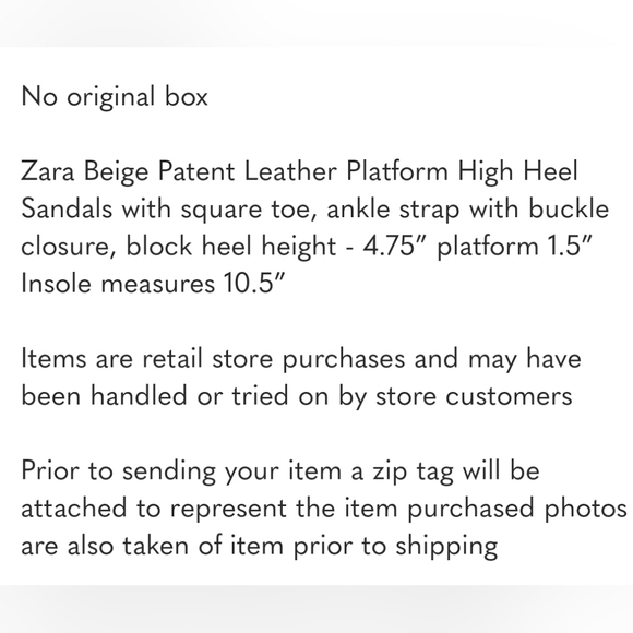 Zara Beige Patent Leather PlatformHigh Heel Sandals - Picture 10 of 16